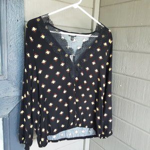 NWT Express laced neckline blouse Size M